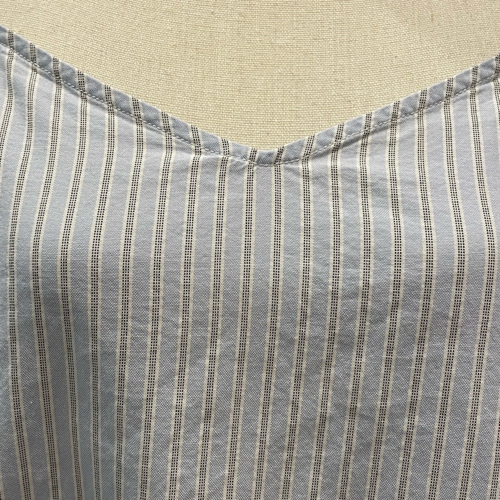 Calvin Klein Jeans Blue and White Striped Cold Shoulder Top - Picture 3 of 7